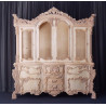 Buffet Vitrine de Style Baroque en Bois Brut - L200cm H220cm