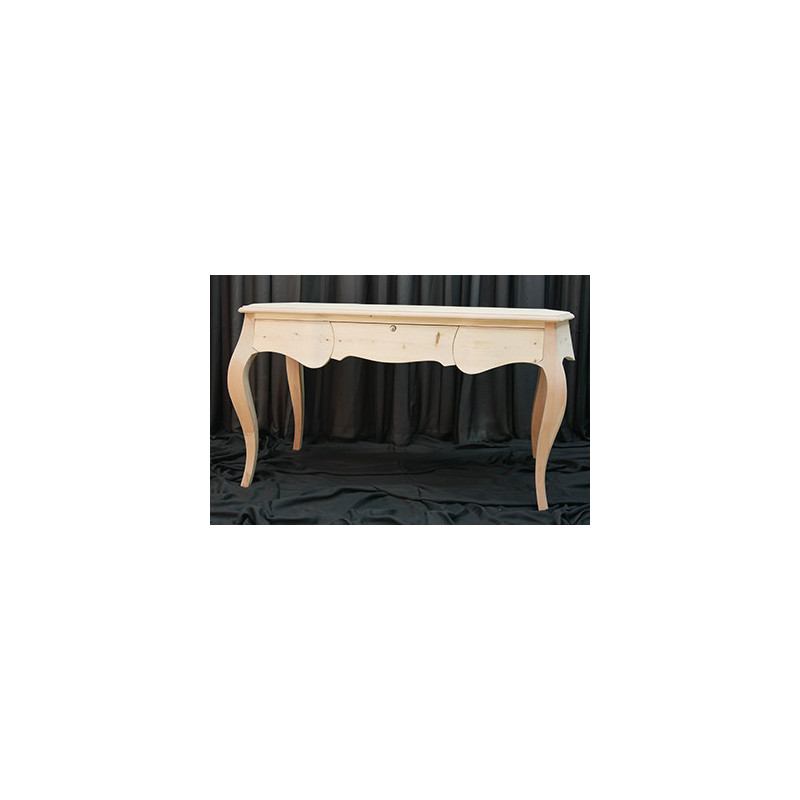 Bureau Style Louis XV ou de Style Baroque en Bois Brut - L125 H75
