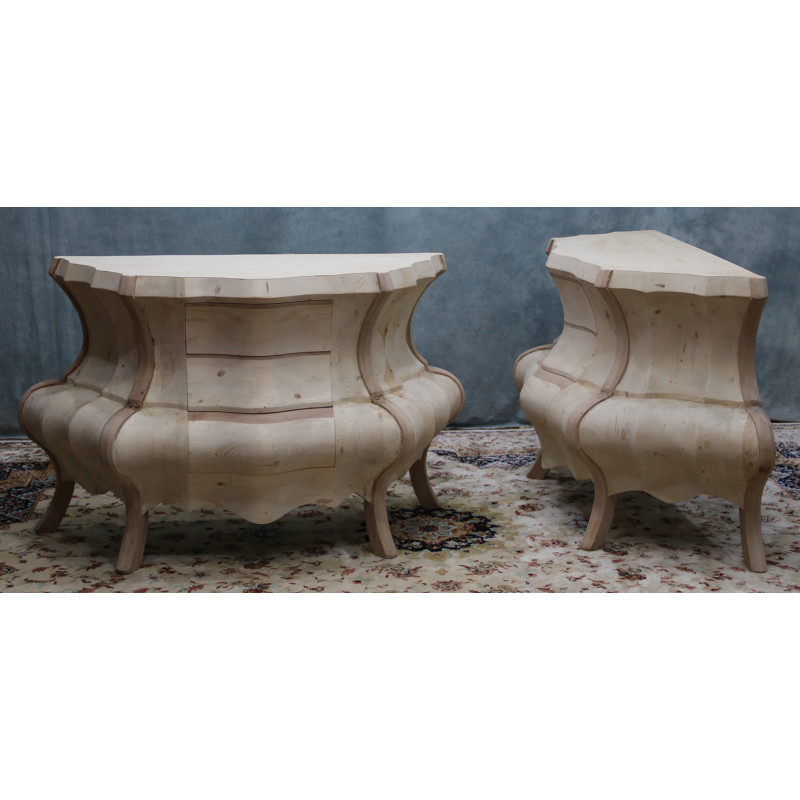 Commode Concave de Style Baroque - L135 P85 H90 - Plateau Marbre ou bois