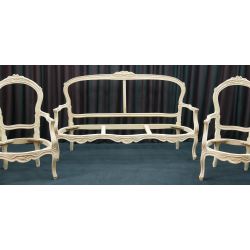 Carcasse Canapé Cabriolet de Style Louis XV - Largeur sur mesure de 155cm à 245cm