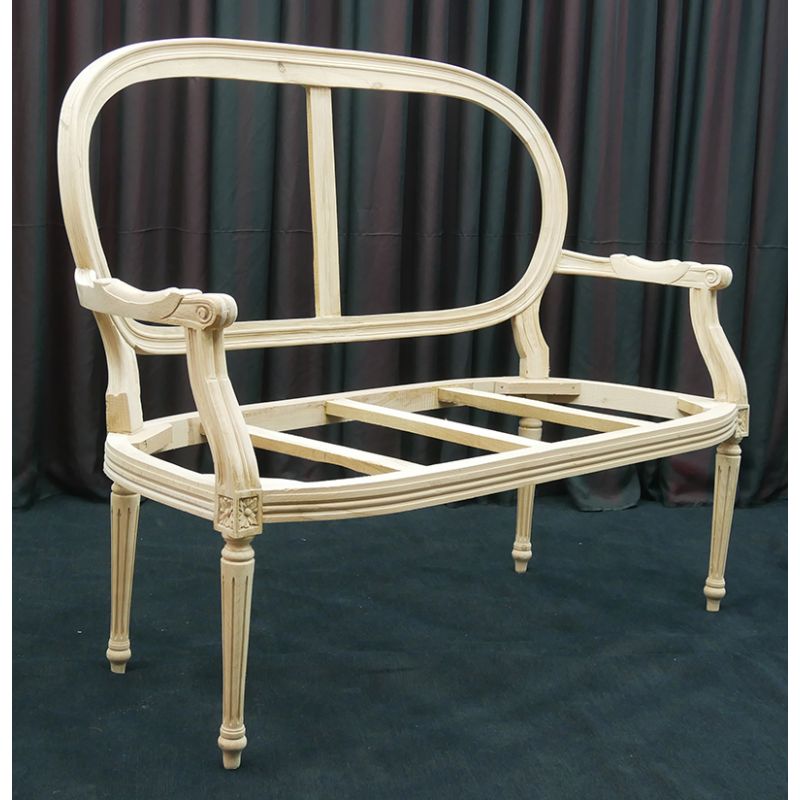 Carcasse Canapé Médaillon de Style Louis XVI - Largeur sur mesure de 135cm à 205cm
