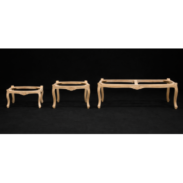 Carcasse brut Banc Style Louis XV en stock - Bout de lit Style Louis XV - Largeur 140cm