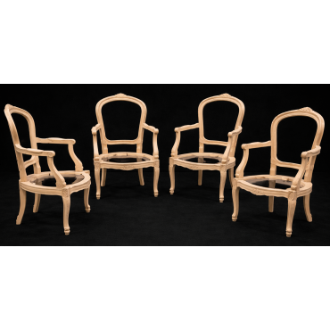 Lot 2 Carcasses brut Fauteuils Cabriolet ENFANT Style Louis XV en stock