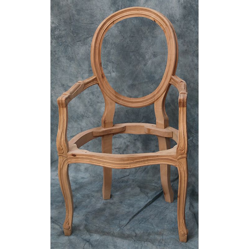 Lot 4 Carcasses de Chaises Médaillon de Style Louis XVavec accoudoirs