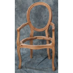 Lot 6 Carcasses de Chaises Médaillon de Style Louis XVavec accoudoirs