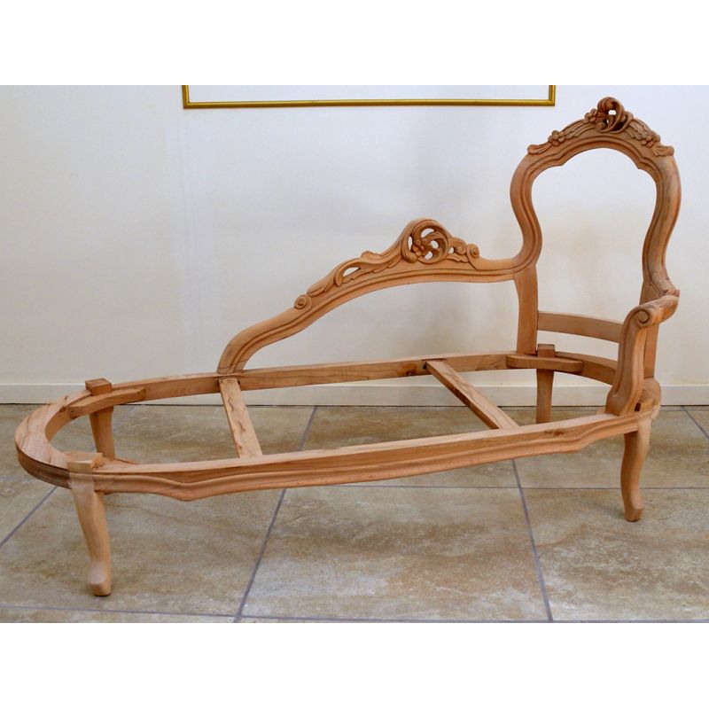 Carcasse Méridienne Cabriolet de Style Louis XV - Largeur 175cm - Version Dossier à Droite