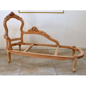 Carcasse Méridienne Cabriolet de Style Louis XV - Largeur 175cm - Version Dossier à Gauche