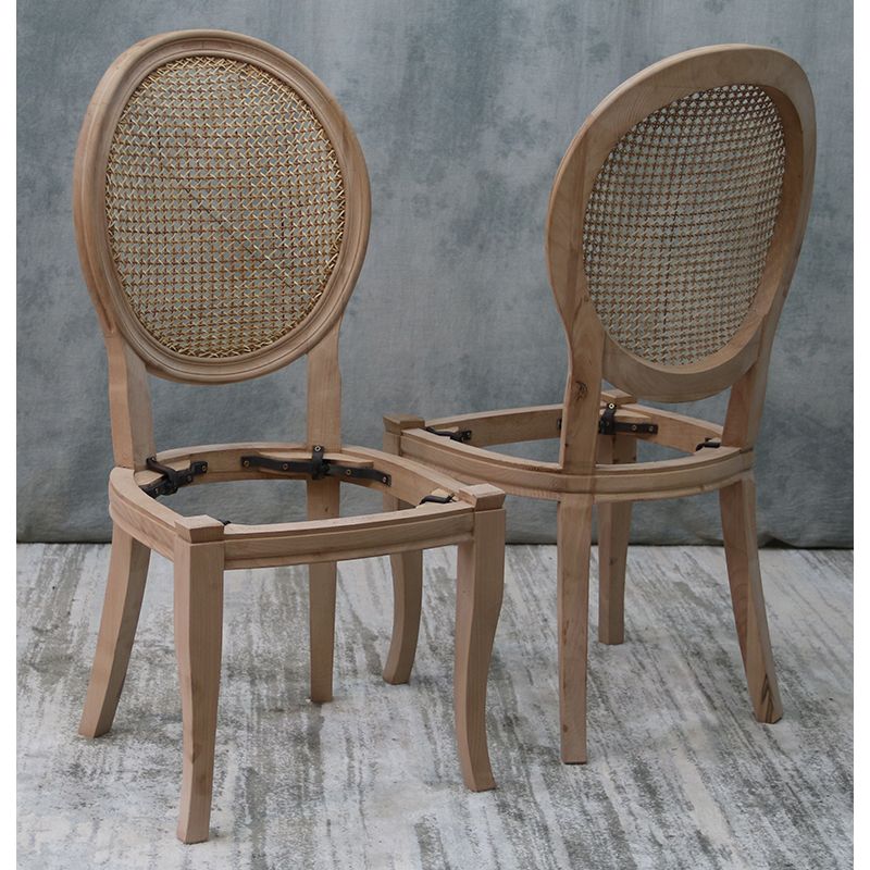 Lot 4 Carcasses de Chaises Médaillon Cannées avec pieds Sabres