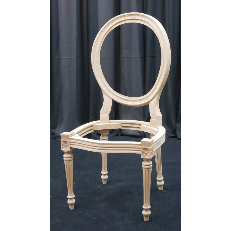 Lot 4 Carcasses de Chaises Médaillon de Style Louis XVI