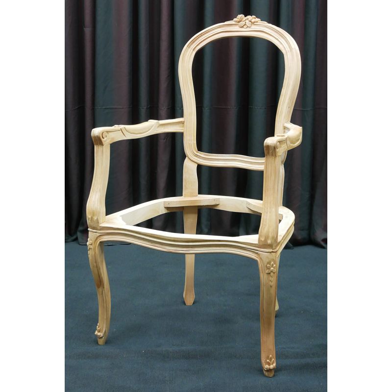Lot 2 Carcasses de Chaises Cabriolet de Style Louis XV avec accoudoirs