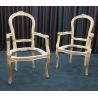 Lot 4 Carcasses de Chaises Cabriolet de Style Louis XV avec accoudoirs