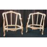 Lot 2 Carcasses de Fauteuils Bergère Cabriolet de Style Louis XV
