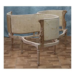 CARCASSE Fauteuil Indiscret 3 places de Style Louis XVI - Canapé Indiscret 3 places